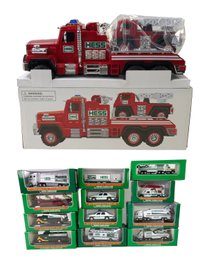 Collection Of Miniature Hess Vehicles & 2015 Hess Fire Truck And Ladder Rescue - #S3-2