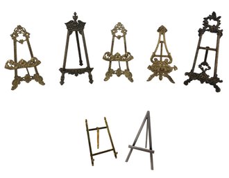 Collection Of Brass & Metal Tabletop Art Easels - #S2-3