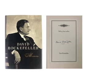 Autographed David Rockefeller Hardcover Book, Random House, Copyright 2002 - #S12-5