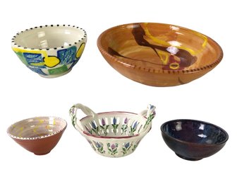 RCCL Portugal Painted Bowl, Signed Studio Pottery By Paula Sibrack Marian & More - #S15-2