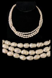 Triple Strand Seed Pearl Necklace - #JC-R