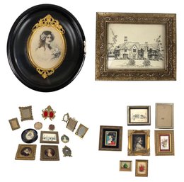 Collection Of Miniature Frames & Signed Botanical Art, Paintings & Prints - #S2-2