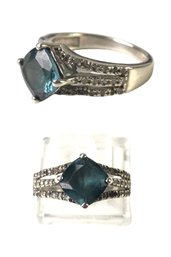 Sterling Silver London Blue Topaz Cocktail Ring, Size 6-3/4 - #JC-B