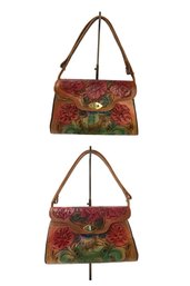 Tooled Leather Shoulder Bags (Set Of 2) - #S6-1