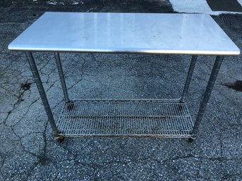 Rolling Industrial Stainless Steel Work Table - #FF