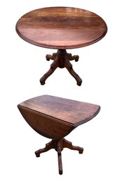 Solid Wood 36-Inch Round Drop Leaf Pedestal Table - #BR