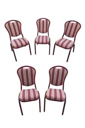 Stackable Upholstered Aluminum Dining Chairs, (Set Of 5) - #SR