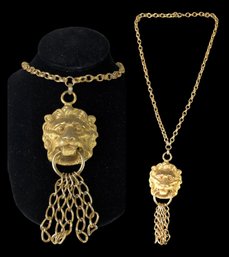 Lions Head Door Knocker Statement Necklace - #S14-2