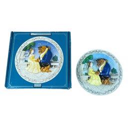 1991 Disney's Animated Classic Beauty And The Beast 3D Plate With Original Box - #S9-2