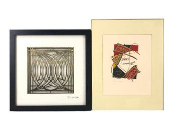 Frank Lloyd Wright George Blossom House Brass Panel & French Limited Edition Print - #A9