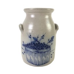 1990 Salmon Falls Glazed Stoneware Pottery Blueberry Jar - #FS-4
