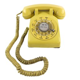 Vintage Yellow Rotary Telephone By Western Electric - #S9-4