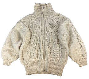 Vintage Handmade Wool Blend Full Zip Cardigan Sweater - #CR