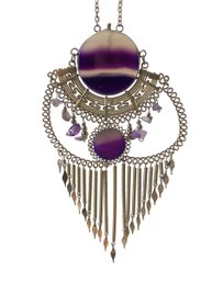 Peruvian Style Purple Onyx Statement Necklace - #JC-L