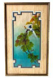 Chinese Bird On A Branch Acrylic On Canvas Painting, Signed P. Chan - #RBW-W