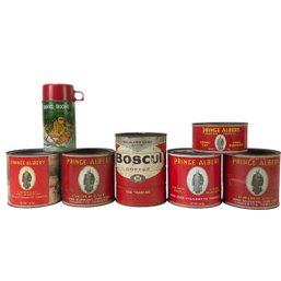 Prince Albert Tobacco Cans, Boscul Coffee Can & Daniel Boone Aladdin Thermos - #S11-1