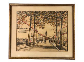 Framed Maurice Utrillo St. Romaine Quarter Art Print - #A6