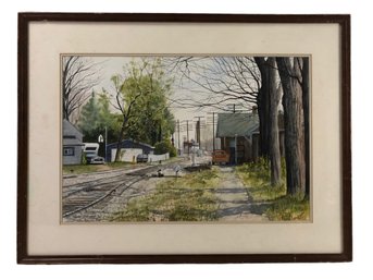 1987 Holly Union Depot - Holly, Michigan Watercolor Painting, Signed Stephen Edwards - #RBW-W