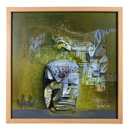 2010 Signed Surrealist Urban Oil On Board Painting - #S19-FL