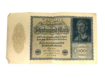 1922 German 10,000 Mark Reichs Bank Note - #FS-3