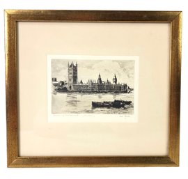 Signed Cecil Forbes 'Houses Of Parliament, London' Etching - #C3