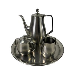 Reed & Barton 18/8 Stainless Steel Coffee Set, Made In Japan - #S3-4