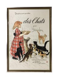 'Des Chats' By Theophile Alexandre Steinlen Framed Offset Lithograph - #SW-4