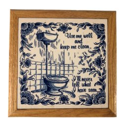 Hand Painted Delft Blauw Tile Trivet (Made In Holland) - #FS-6