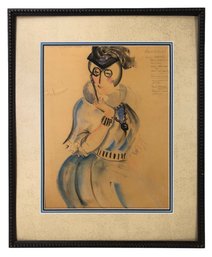 Signed Character Illustration 'Aunt - Ostentation' Watercolor Painting - #LBW-W