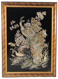 Asian Mother-Of-Pearl Peacock Framed Wall Art - #A2
