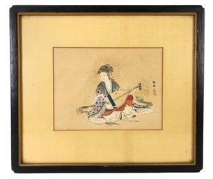 Japanese Goddess Benzaiten Watercolor On Paper - #A1