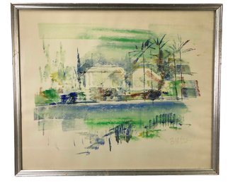 Bermuda Landscape Watercolor Painting, Signed Alfred Birdsey - #A2