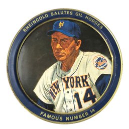 Rheingold Salutes Gil Hodges - Famous Number 14, NY METS Beer Tray - #S16-2