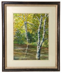 Forest Landscape Watercolor Painting, Signed Phil Perkins - #A11