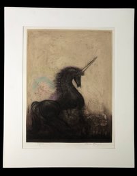 Signed Nissan Engel Unicorn Etching, Limited Edition No. 34/150 - #S28-3