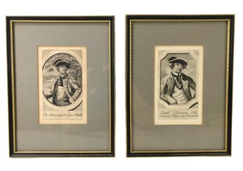 Framed Benedict Arnold & Israel Putnam 18th Century German Copper Engravings - #S12-2