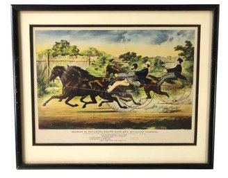 'George M. Patchen, Brown Dick And Miller's Damsel' Framed Lithograph Published By Currier & Ives - #A2