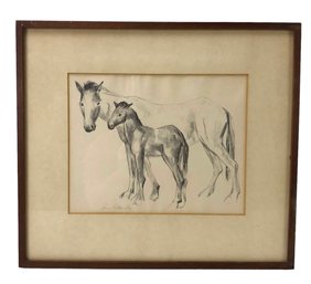 Signed Anne Goldthwaite Lithograph, 'Mare & Foal' - #A1