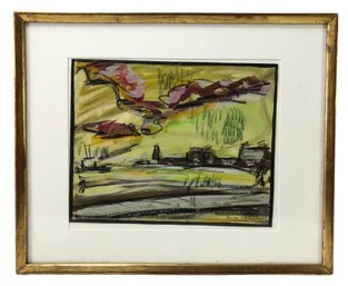 Signed Rolph Scarlett Abstract Mixed Media On Paper, Framed - #A2
