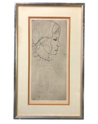 1964 Signed Mordecai Moreh Etching, Limited Edition 6/25, 'Nathalie' - #A2