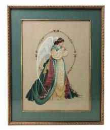 Lavender & Lace Victorian Designs Framed Cross Stitch, GUARDIAN ANGEL - #B4
