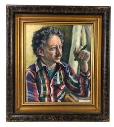 1987 'Robert Bailey, Poet' Portrait Oil On Canvas Painting, Signed Patricia Melvin - #R2