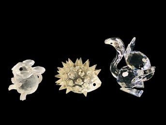 Swarovski Crystal Squirrel, Porcupine & Field Mouse Figurines With Original Boxes - #S8-3