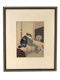 Suzuki Harunobu Japanese Woodblock Print, Framed - #A8