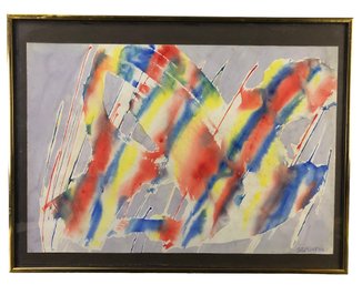 Abstract Watercolor Painting, Signed Jacob Semiatin - #A6