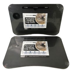 Neat Living Portable Folding Lap Desk With Tablet Holder (Set Of 2) - NEW! - #S13-1