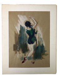 'Ballet Dancer' Watercolor Painting, Signed Daniel Barry - #S11-4L