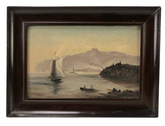 Hudson River School Oil On Board Painting, Signed - #R1