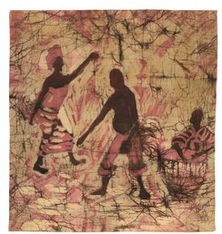 1974 Signed Kalibbala African Fabric Art - #C2