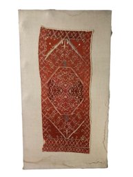 Middle Eastern Embroidered Silk Textile Tapestry - #S12-F